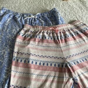 Croft Barrow fleece pajama Pants Womens Plus ‎ 4X Elastic Waist pockets Lot Of 2